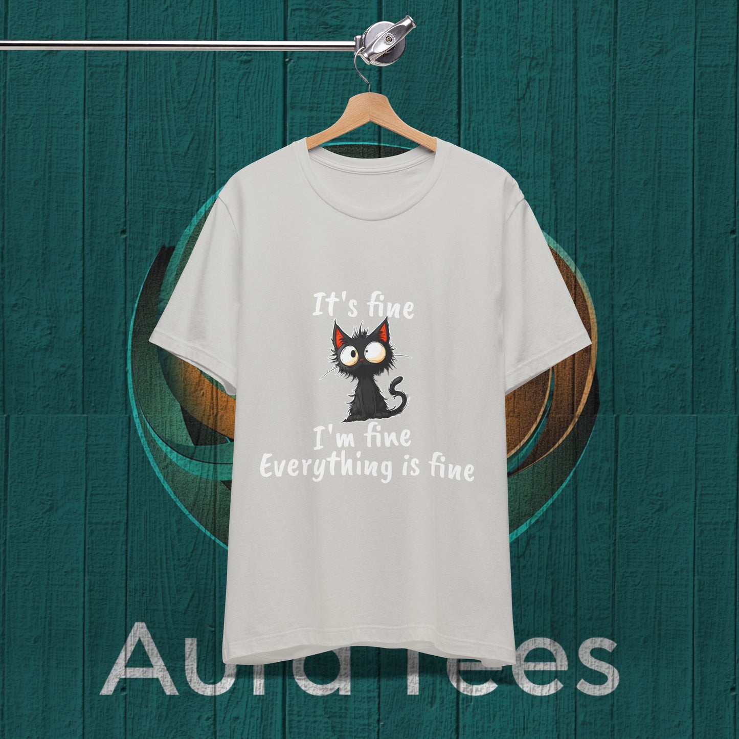 its fine I'm fine white font cat tee