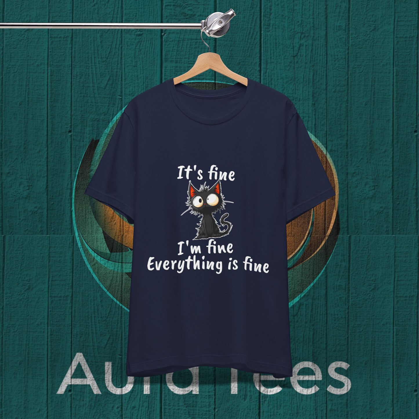 its fine I'm fine white font cat tee