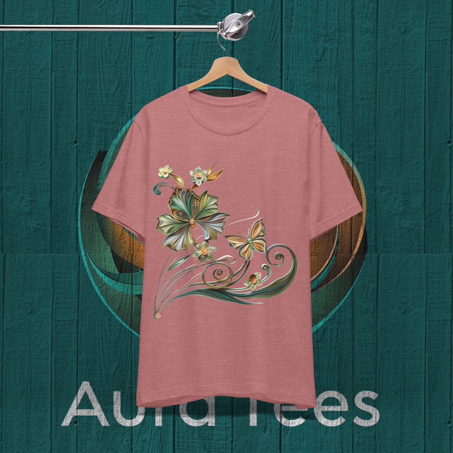 Flower butterfly paper quill tee