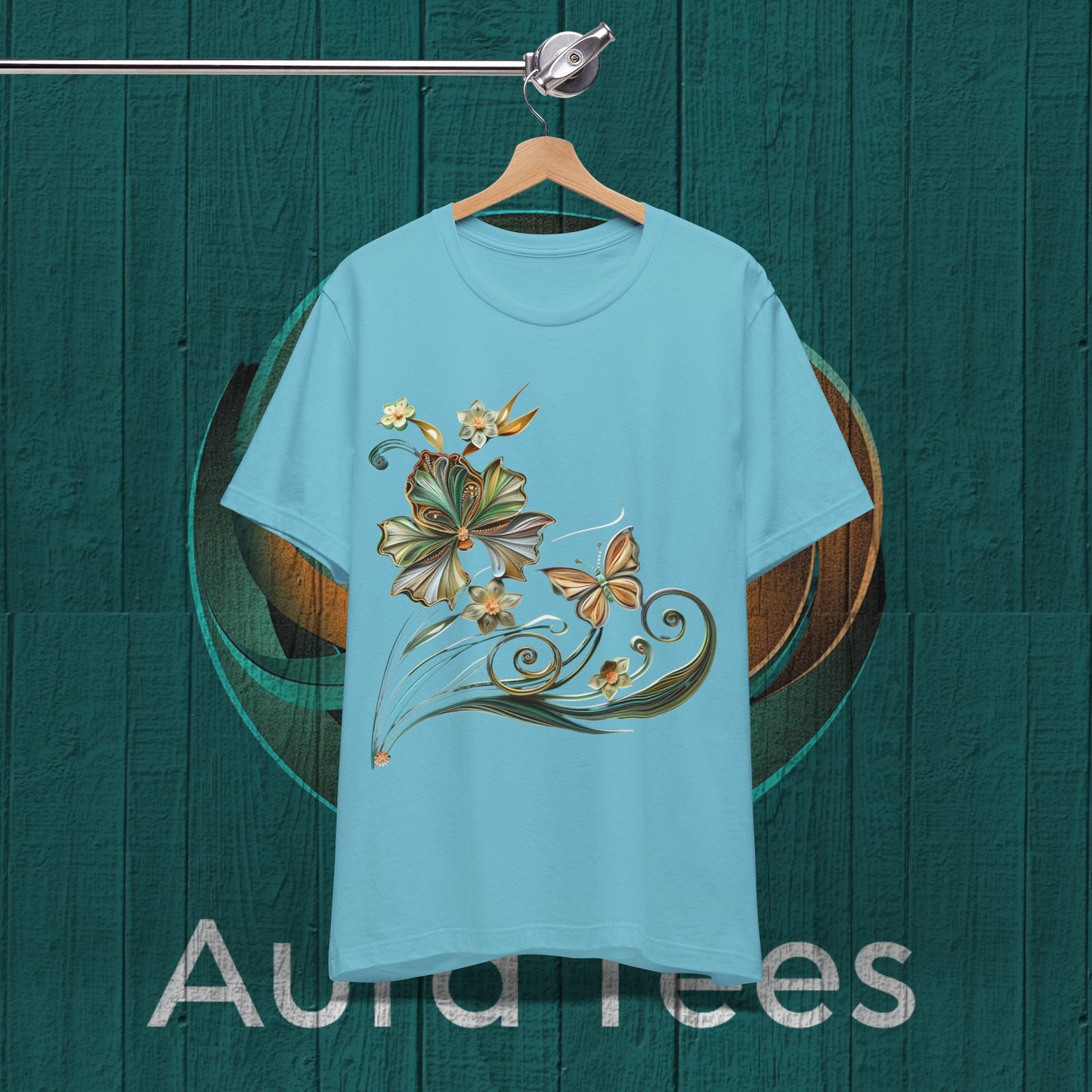 Flower butterfly paper quill tee