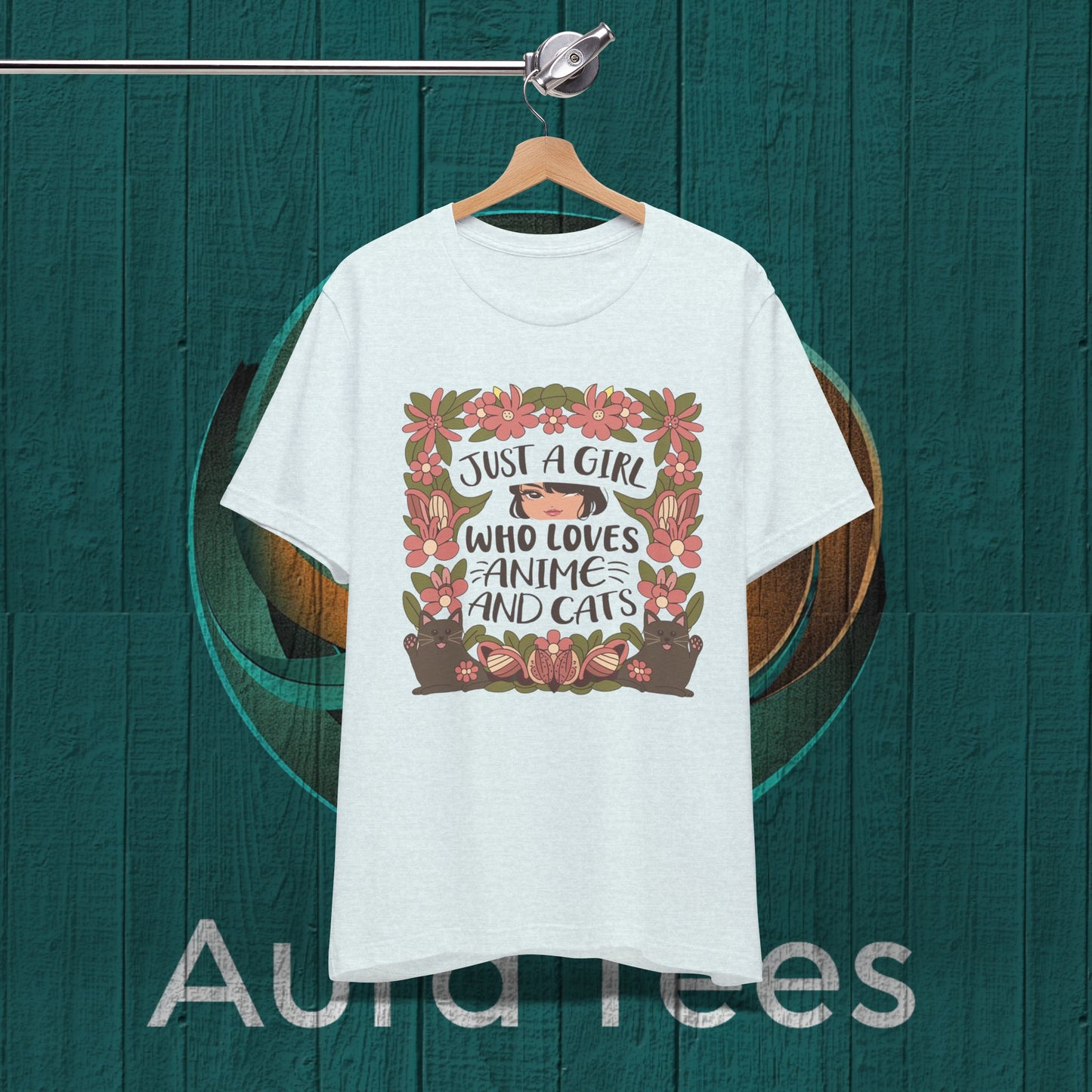 just a girl anime cats tee