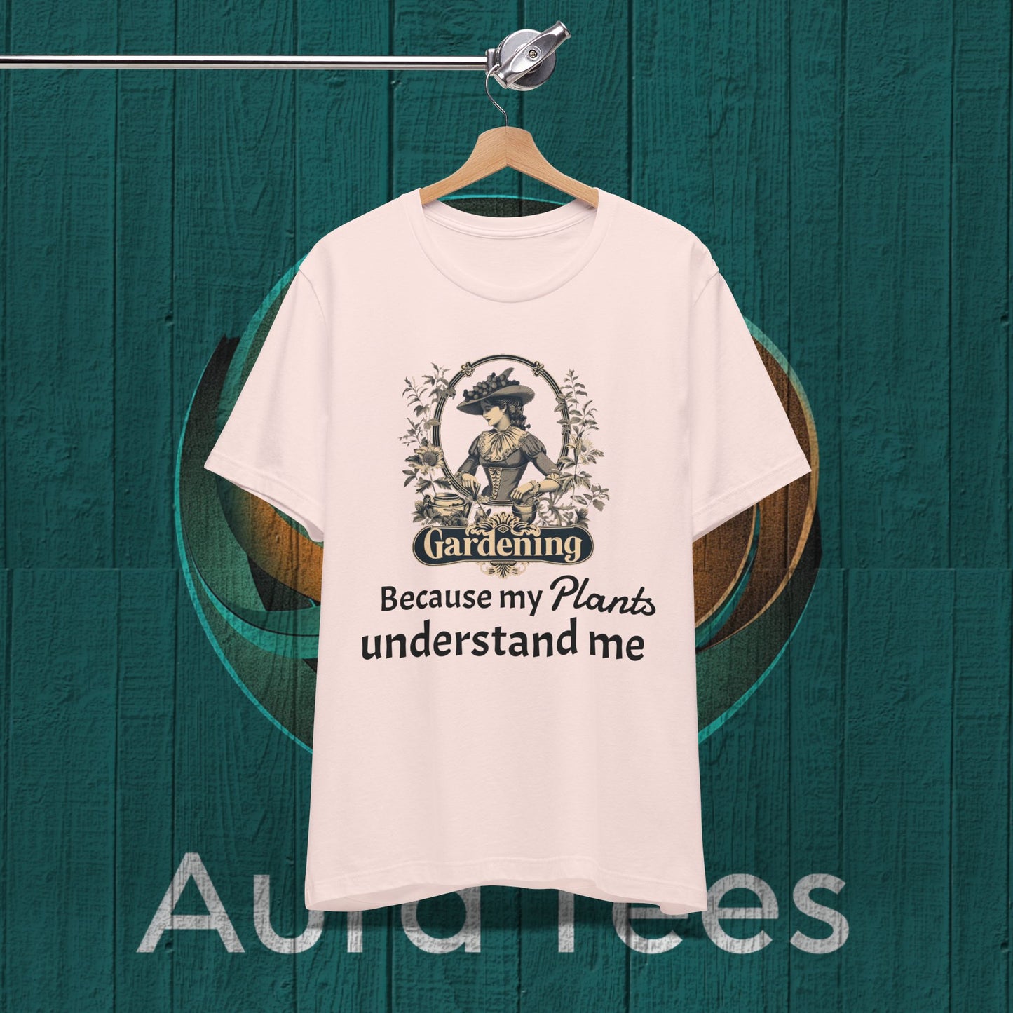 vintage gardening tee black text