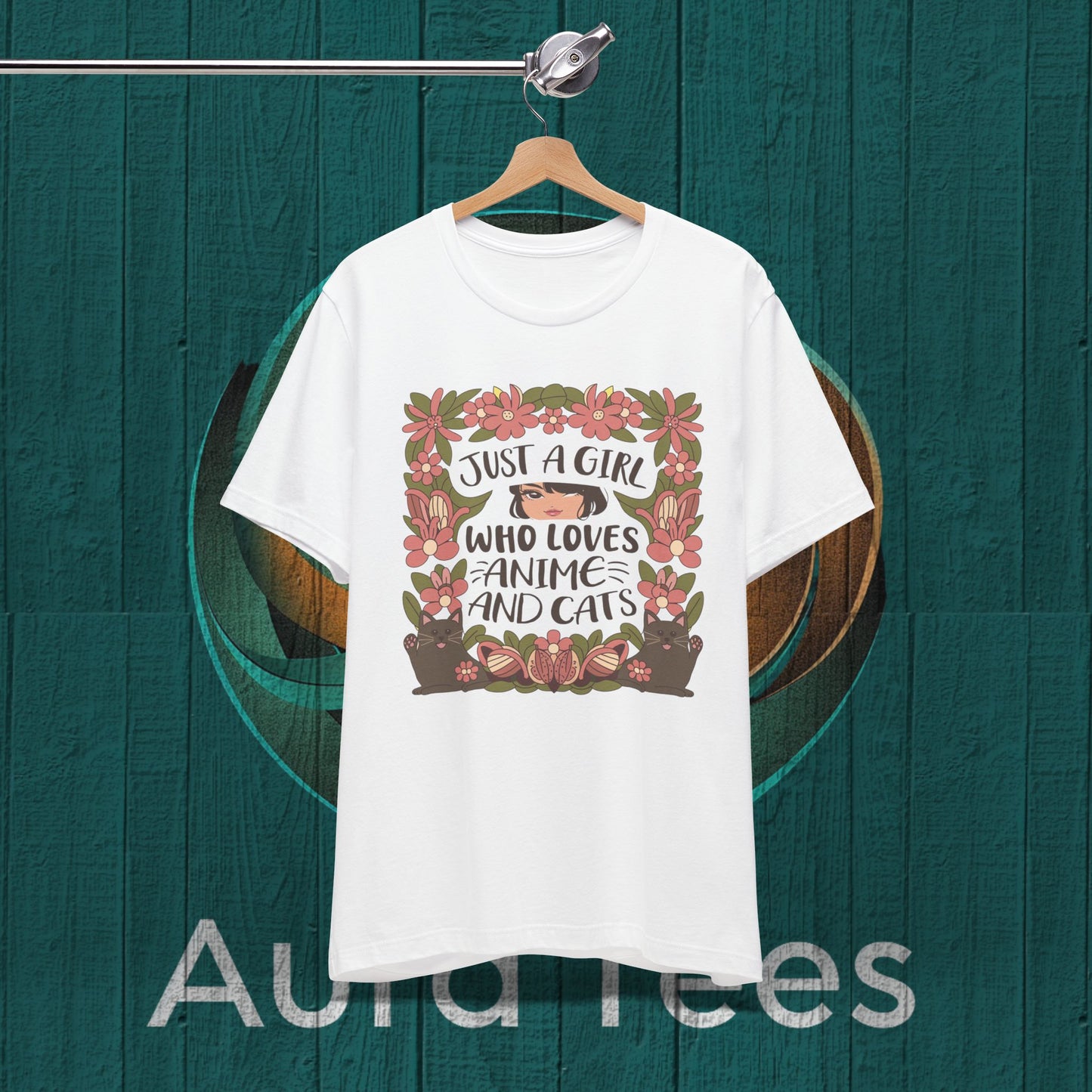 just a girl anime cats tee