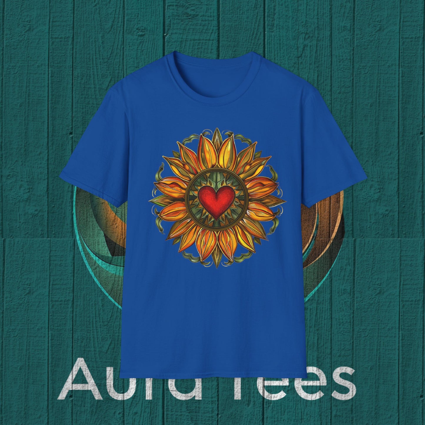red heart sunflower tee