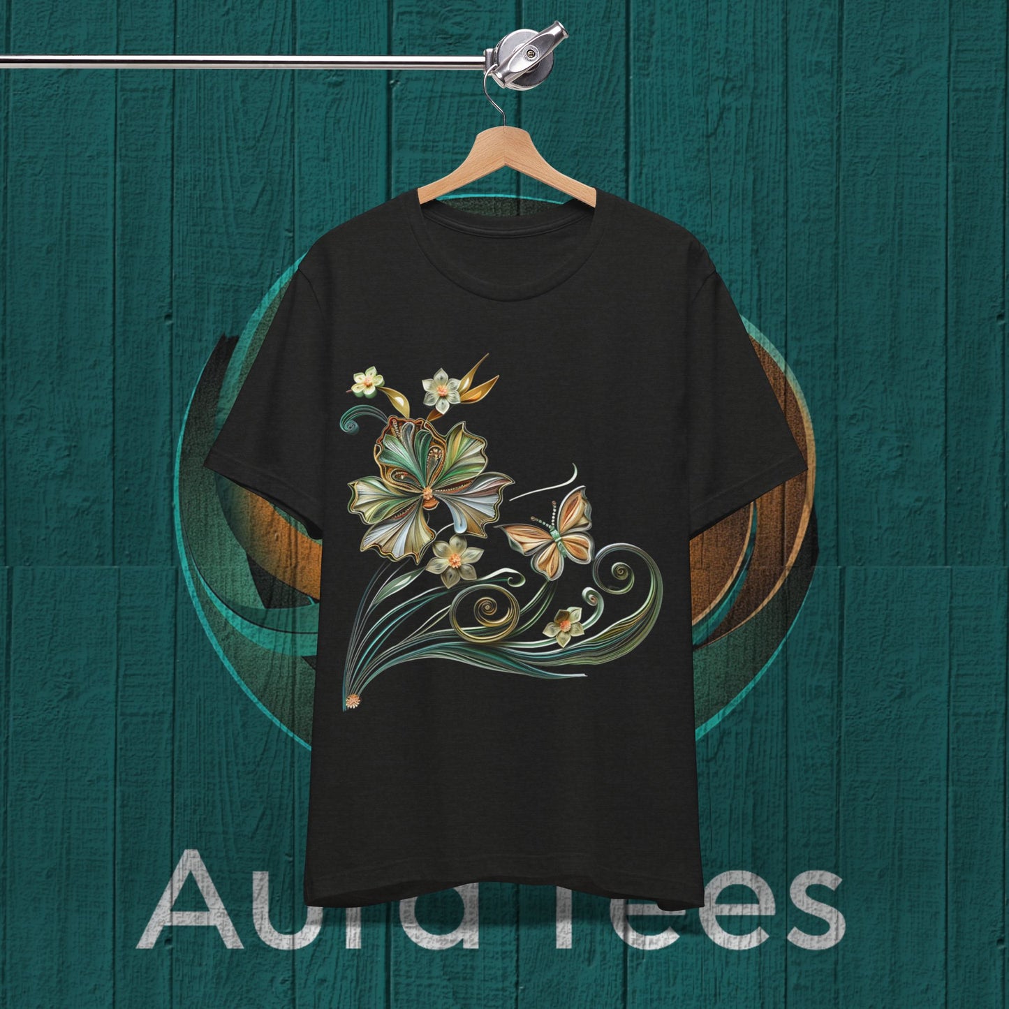 Flower butterfly paper quill tee