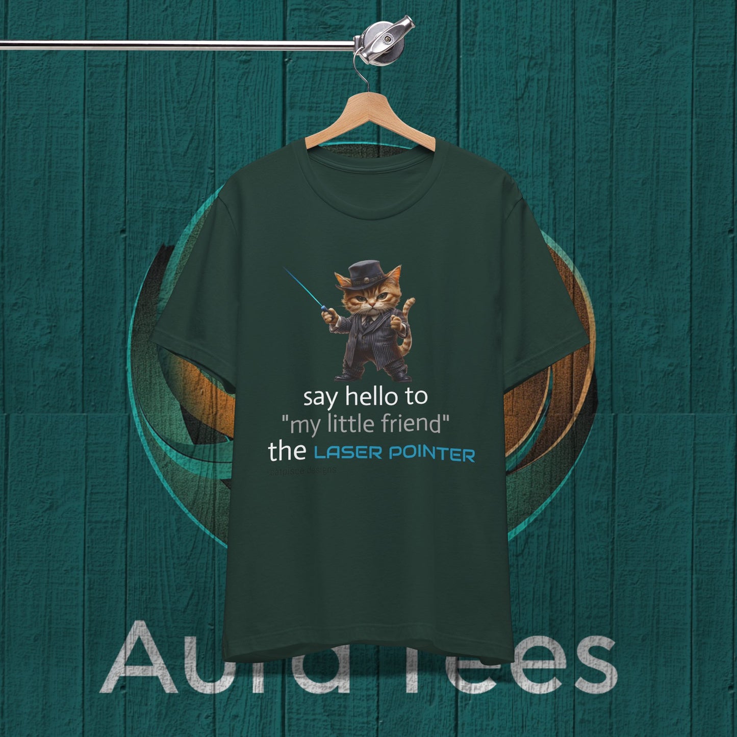 cat mafioso laser pointer tee