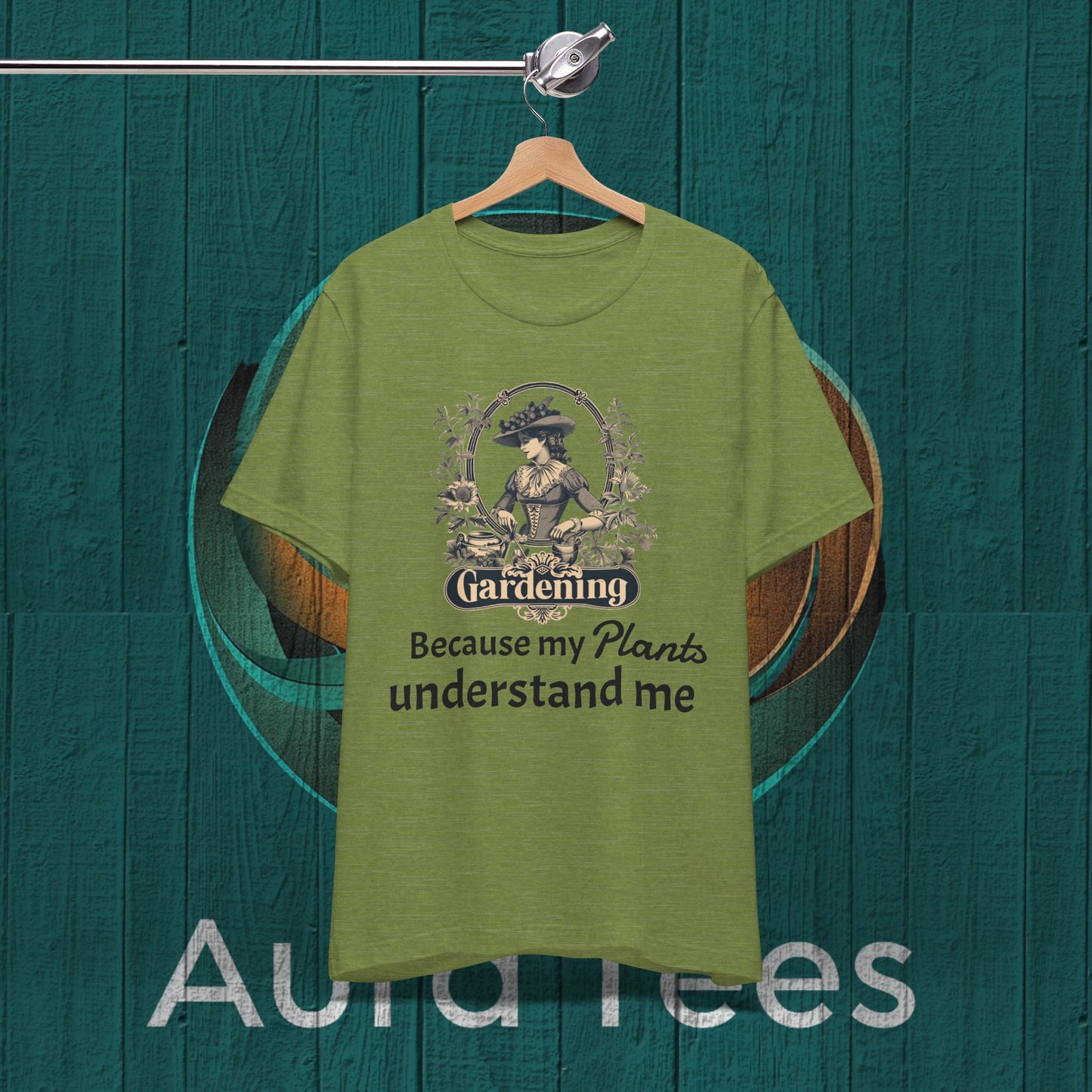 vintage gardening tee black text
