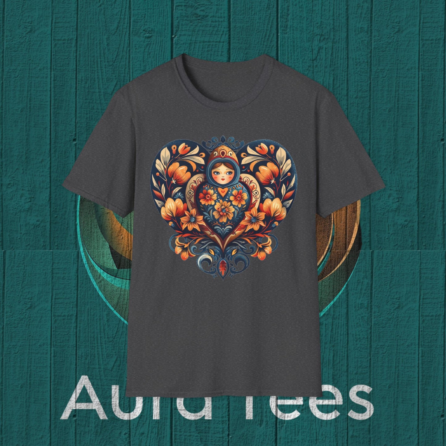 russian nesting heart tee