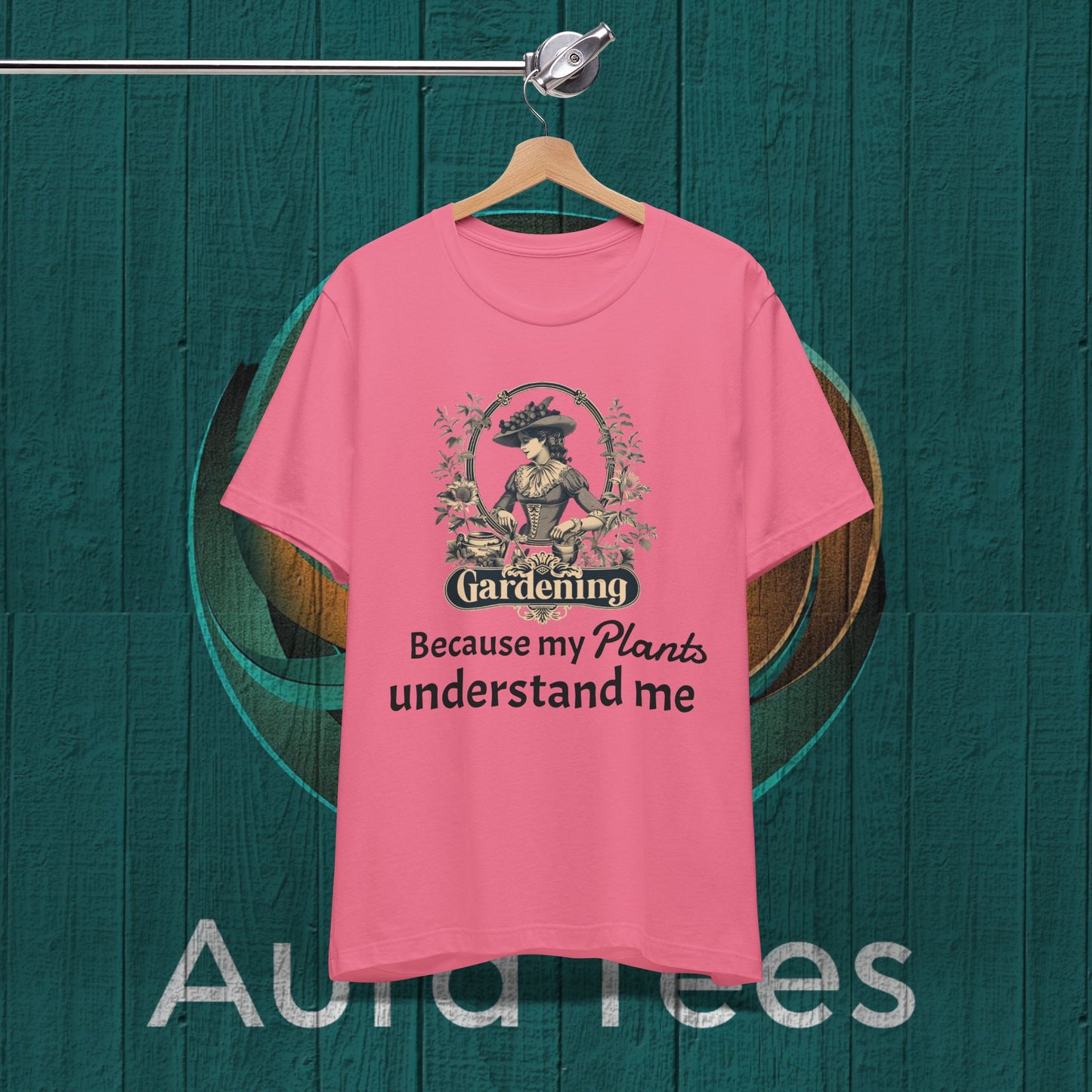 vintage gardening tee black text