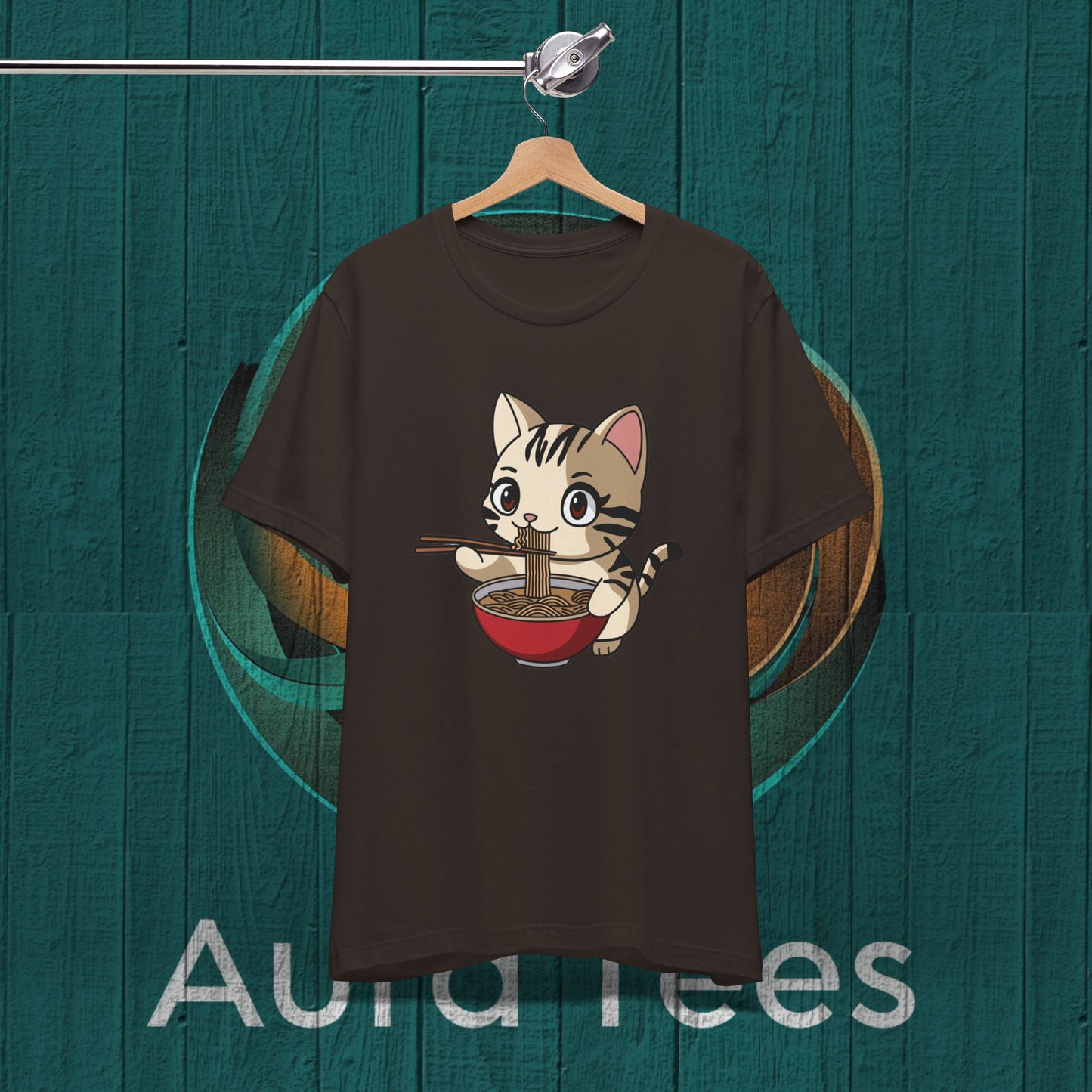 cat ramen chopsticks tee