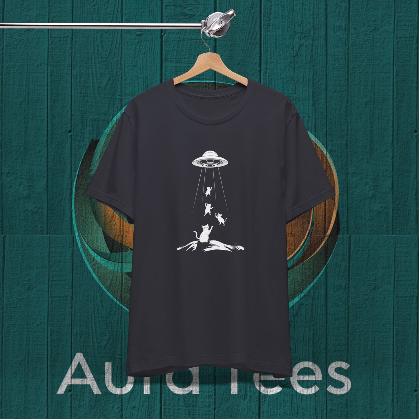 cat alien abduction tee