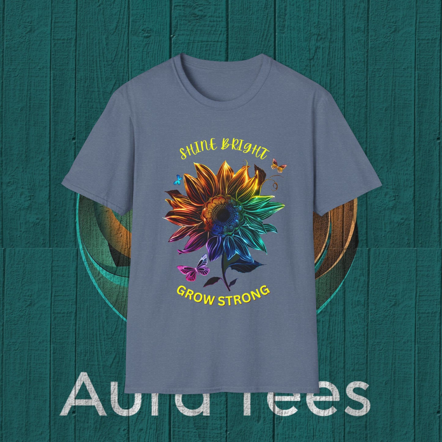 neon sunflower with caption tee