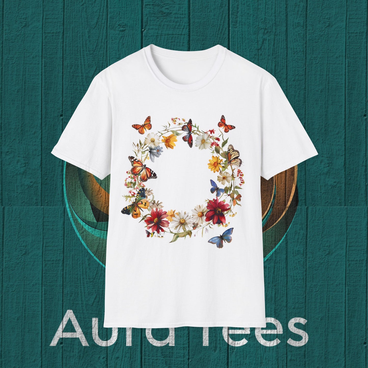 flower butterfly ring tee