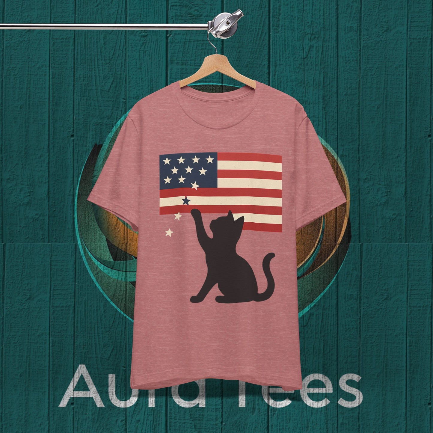 cat stars flag tee