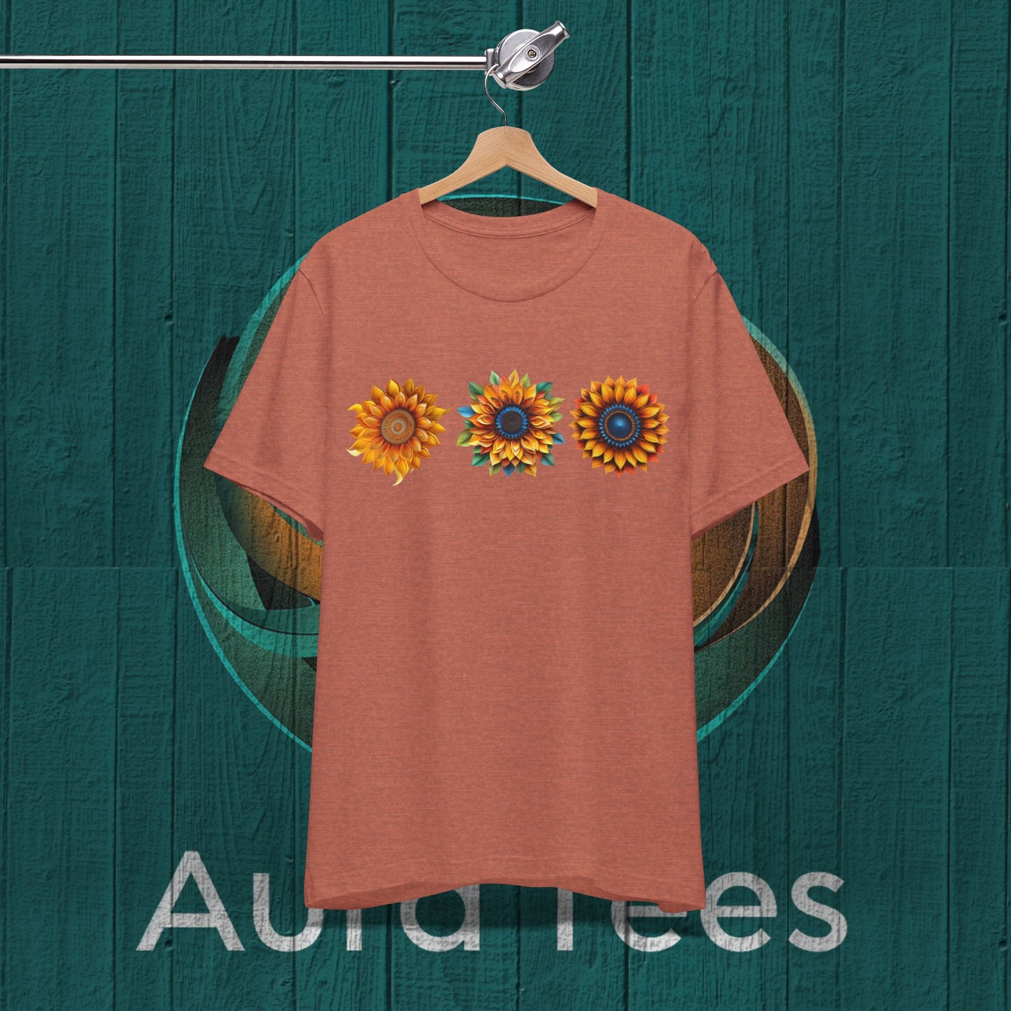 three sunflower paper quill tee