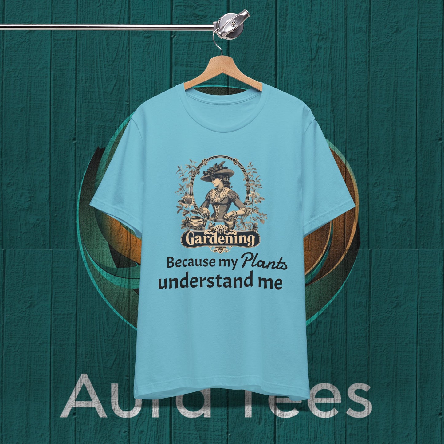 vintage gardening tee black text