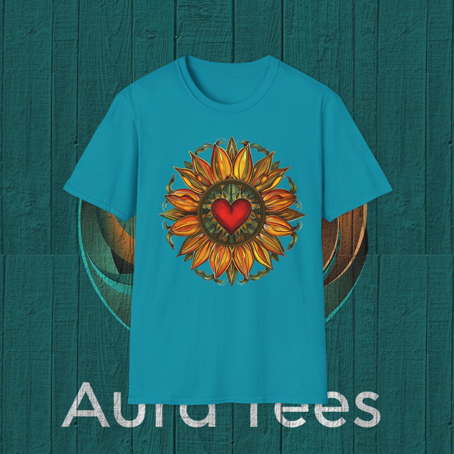 red heart sunflower tee