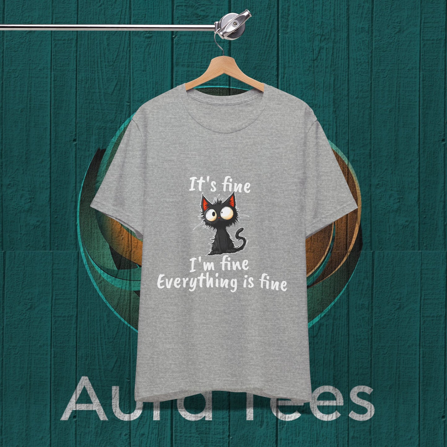 its fine I'm fine white font cat tee