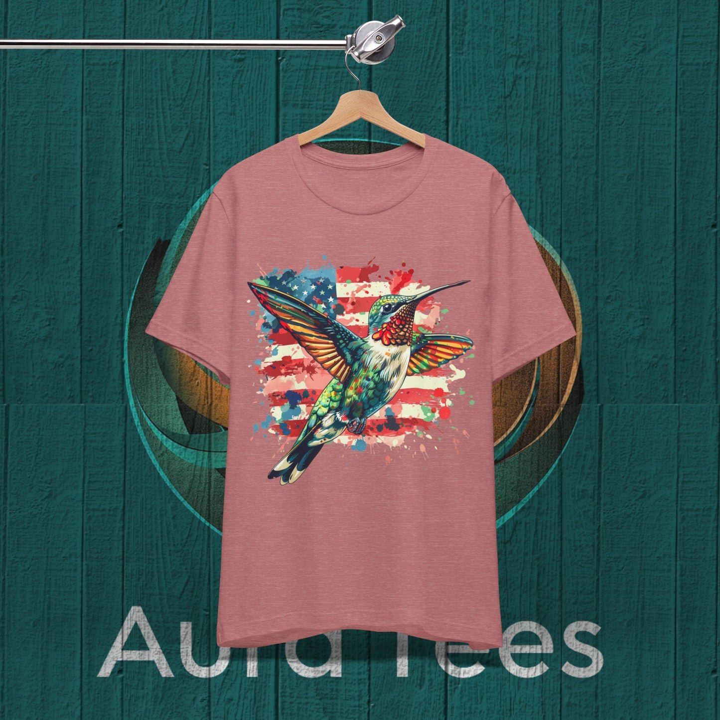 american watercolor hummingbird tee