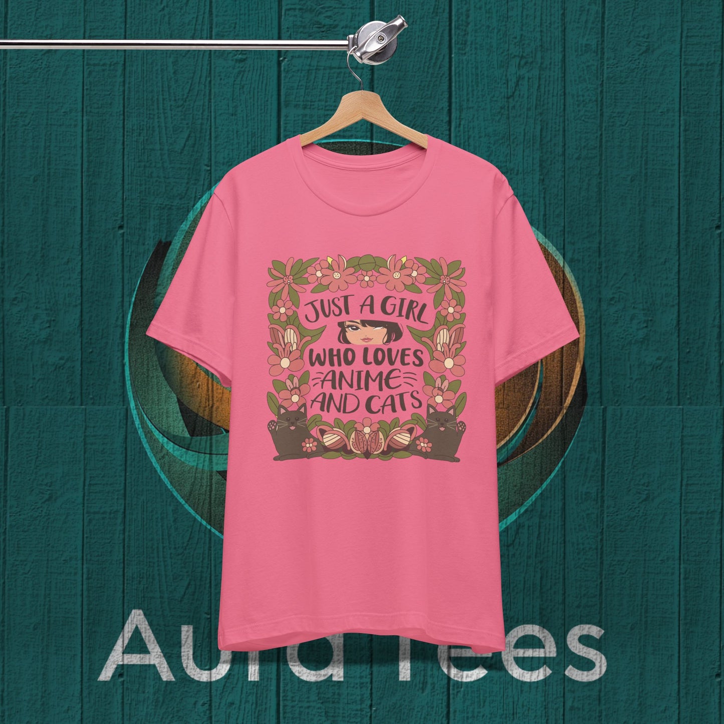 just a girl anime cats tee