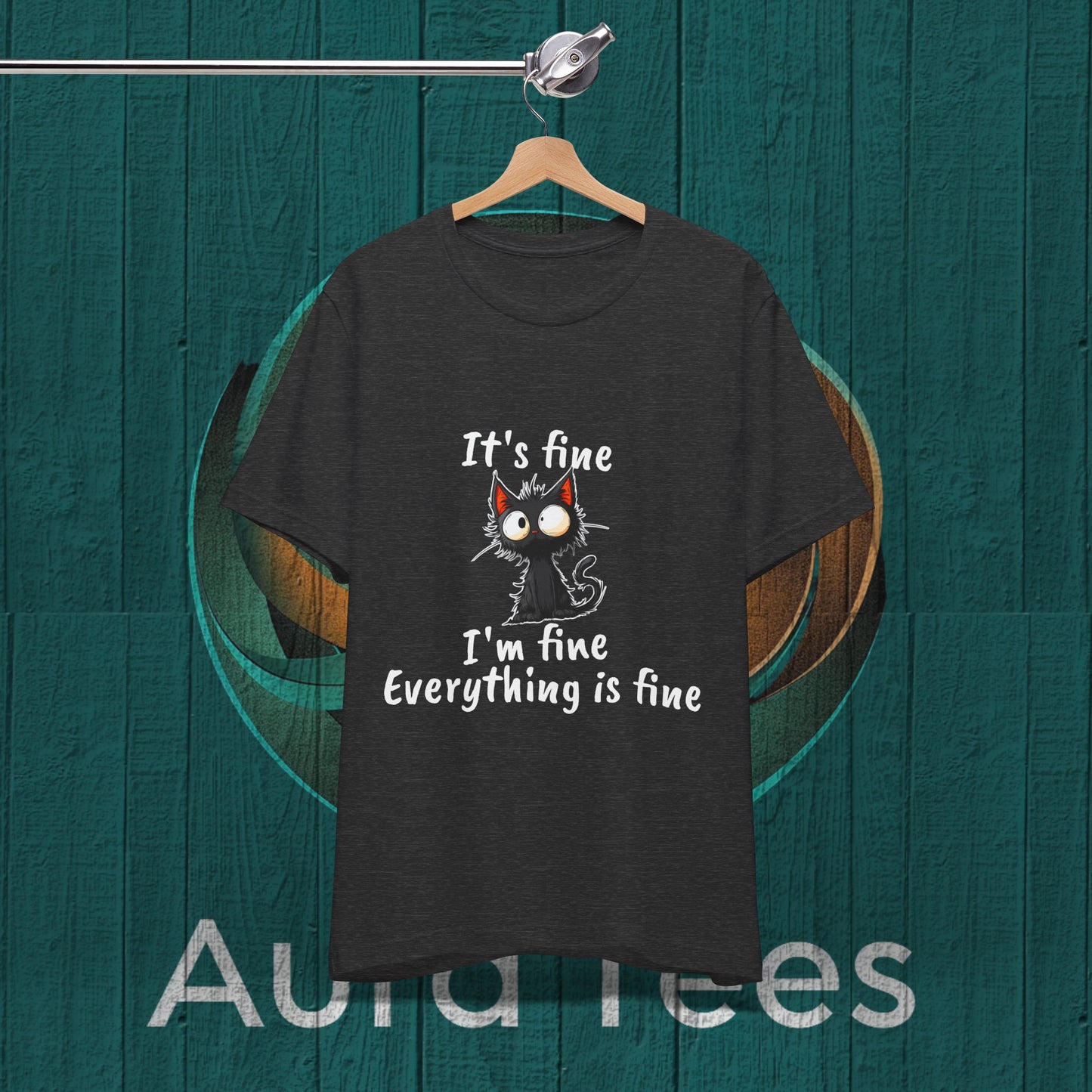 its fine I'm fine white font cat tee