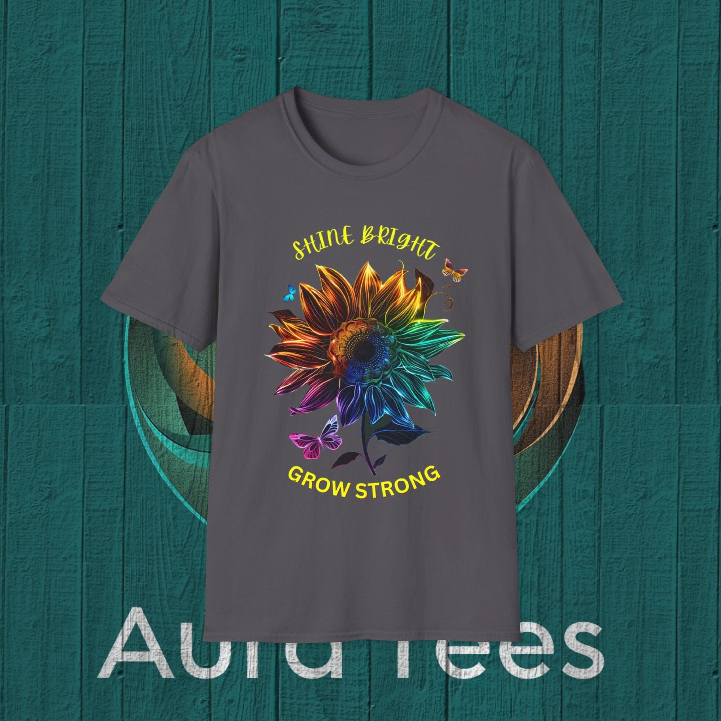 neon sunflower with caption tee