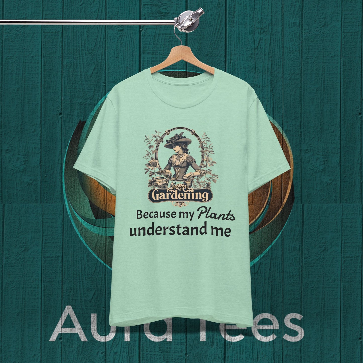 vintage gardening tee black text
