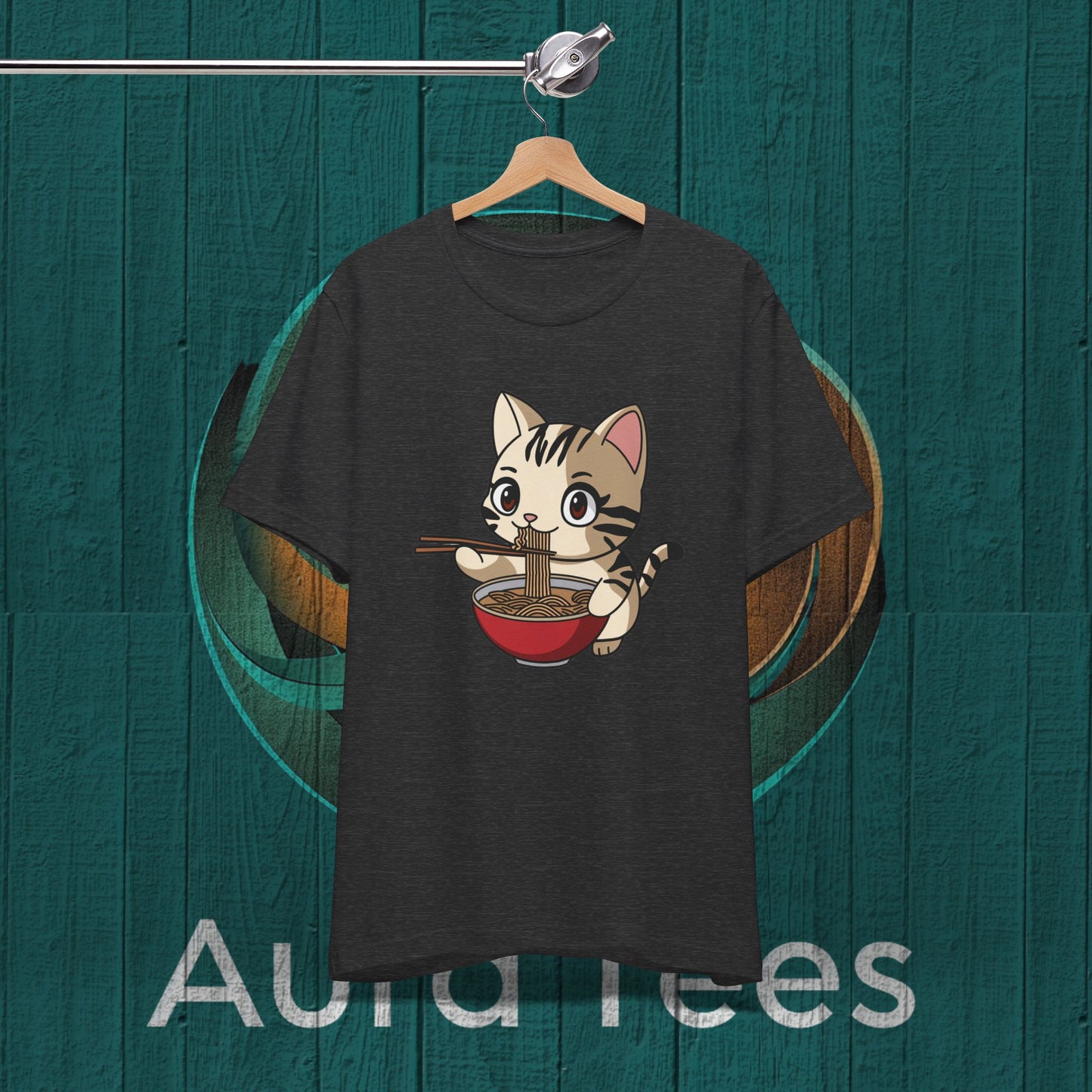 cat ramen chopsticks tee