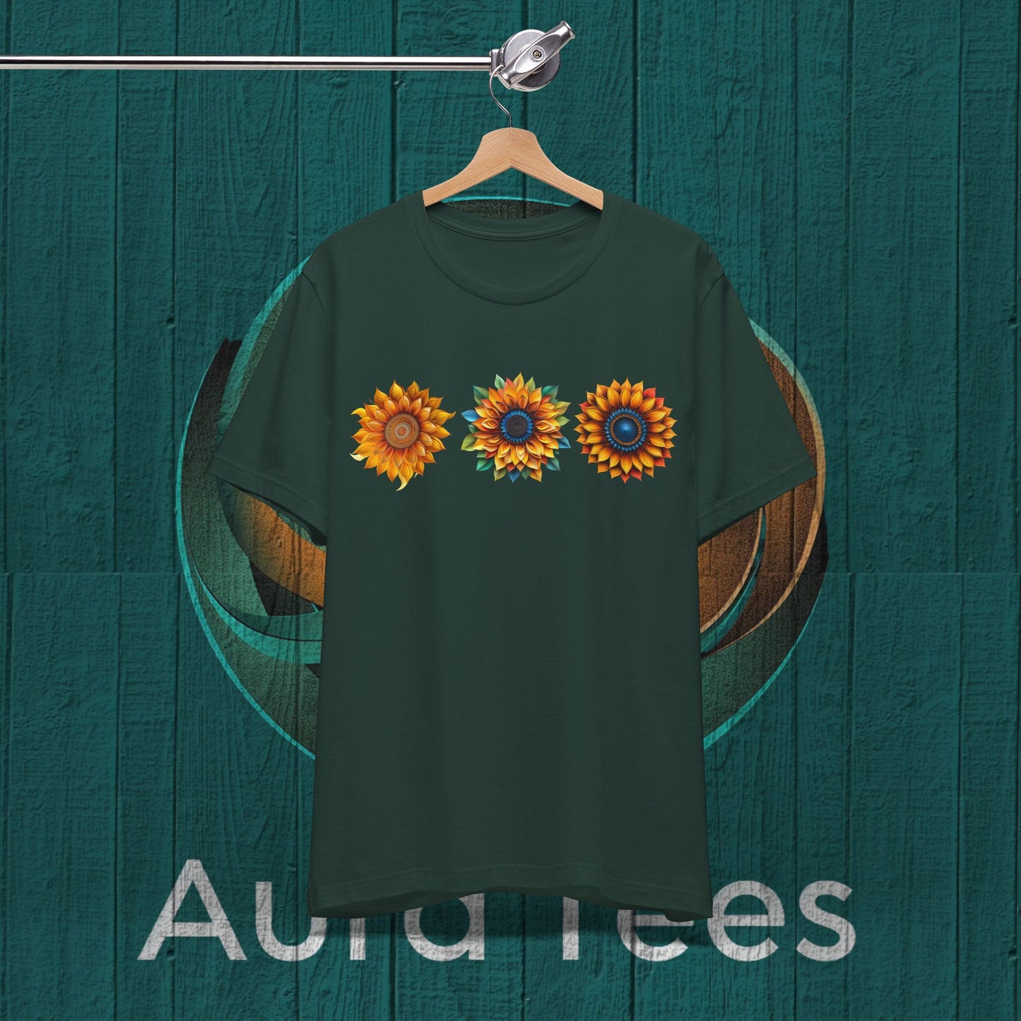 three sunflower paper quill tee