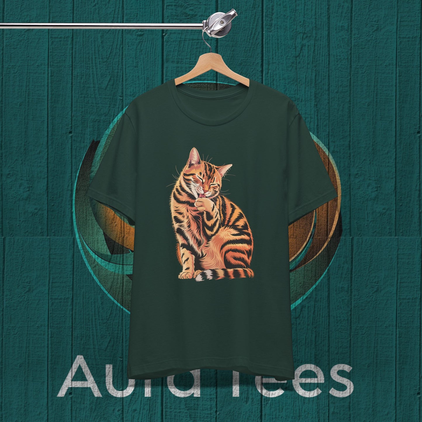 contented cat paw lick tee