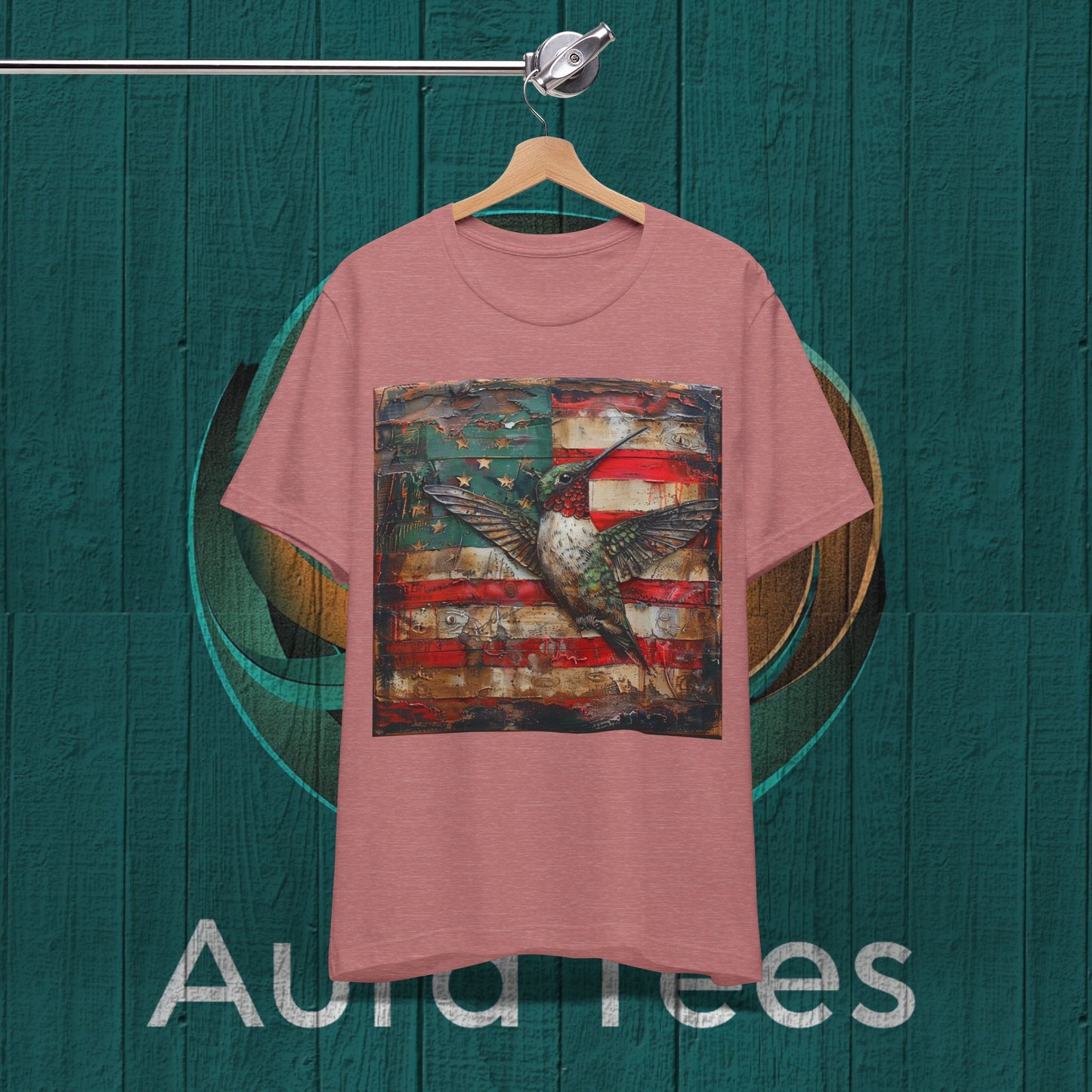 Americana vintage distressed hummingbird tee