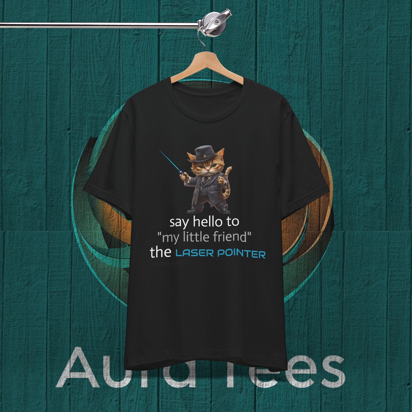 cat mafioso laser pointer tee
