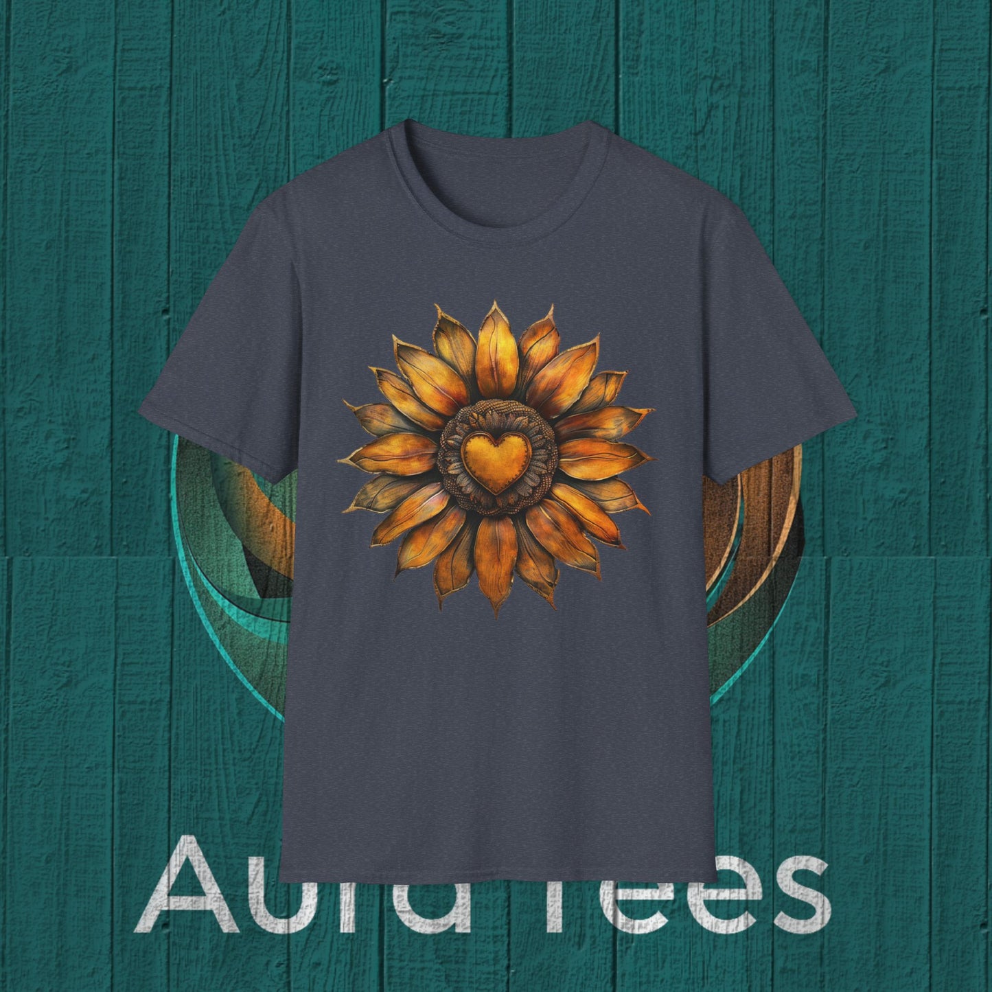 vintage heart sunflower tee