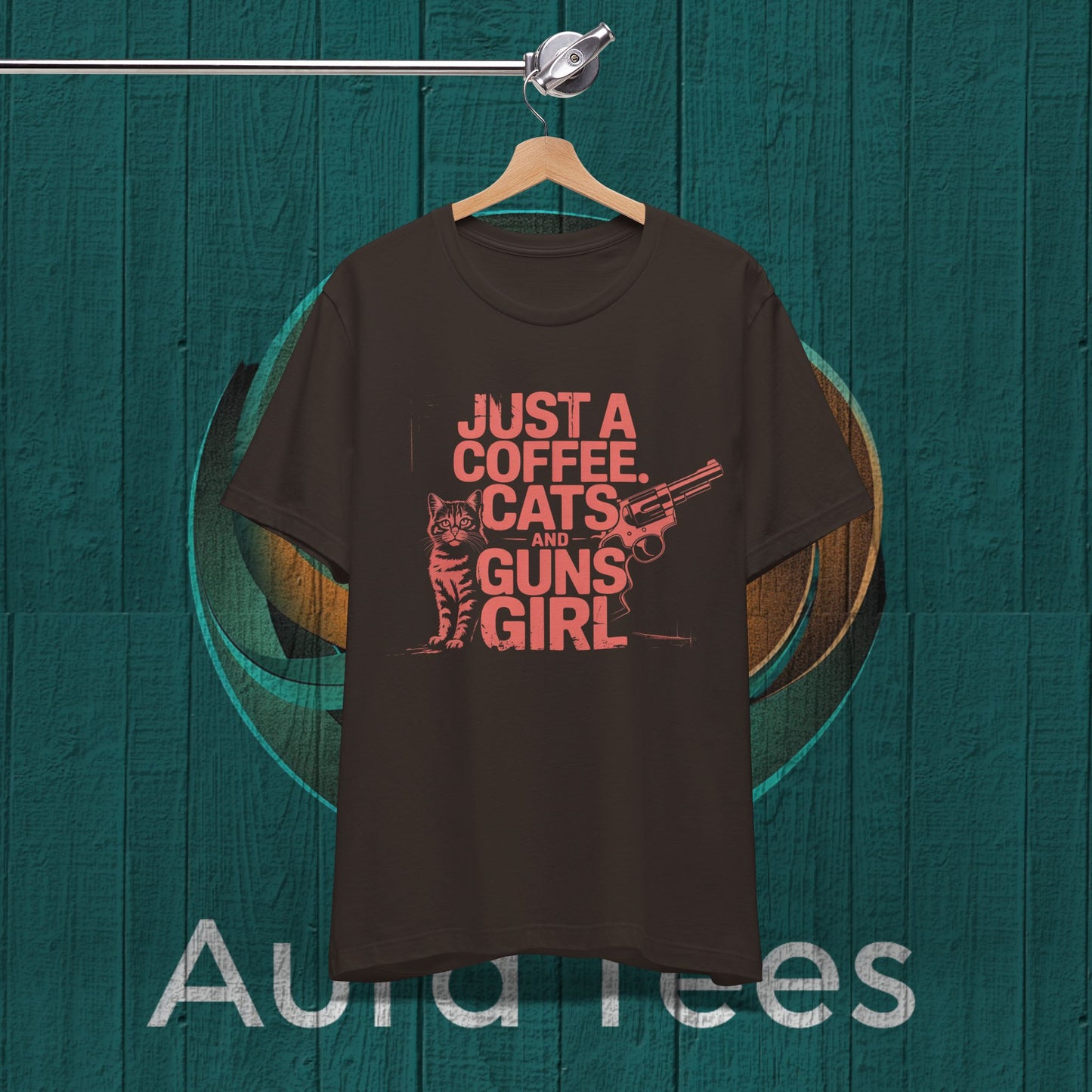 cats coffee and guns girl tee
