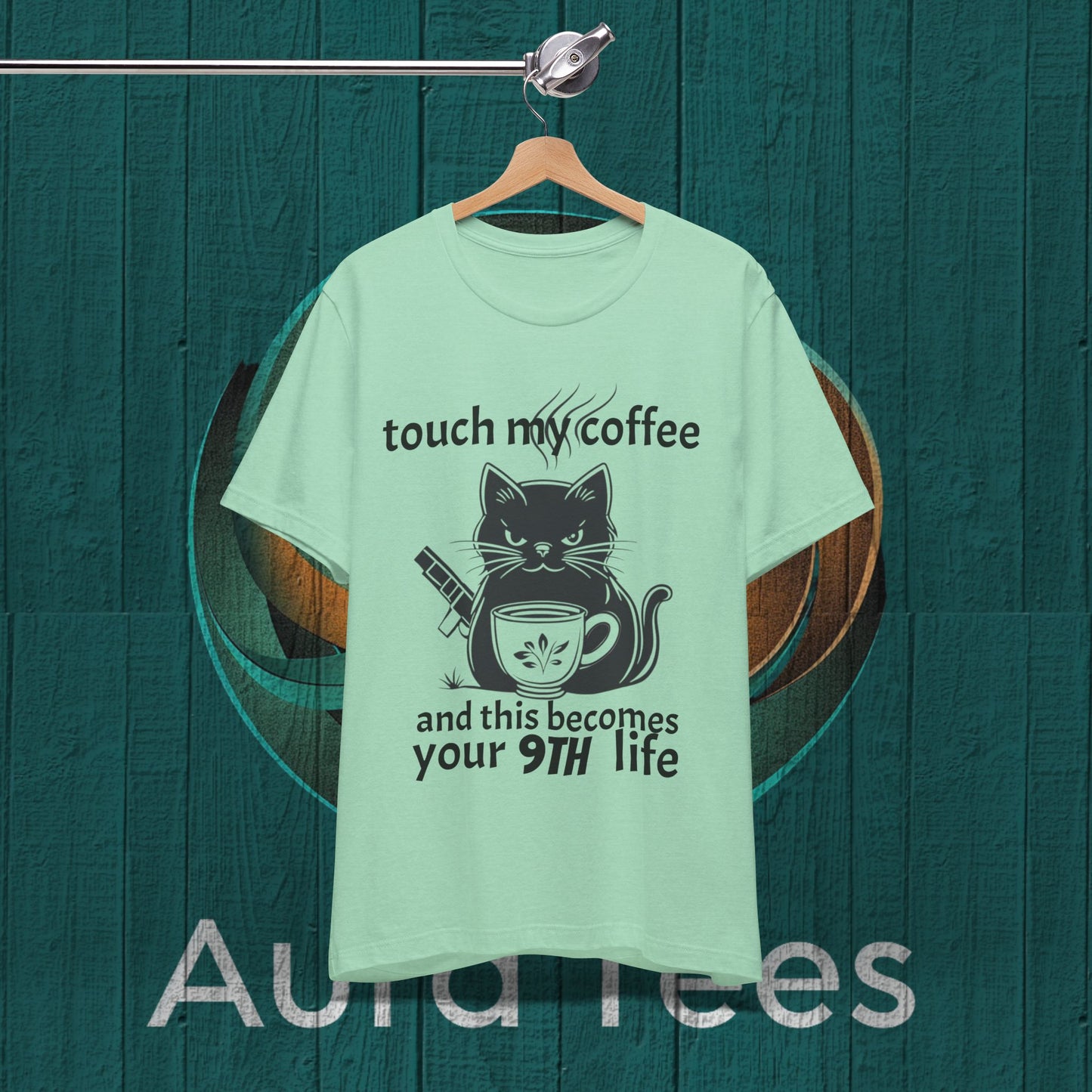 9 lives coffee cat tee