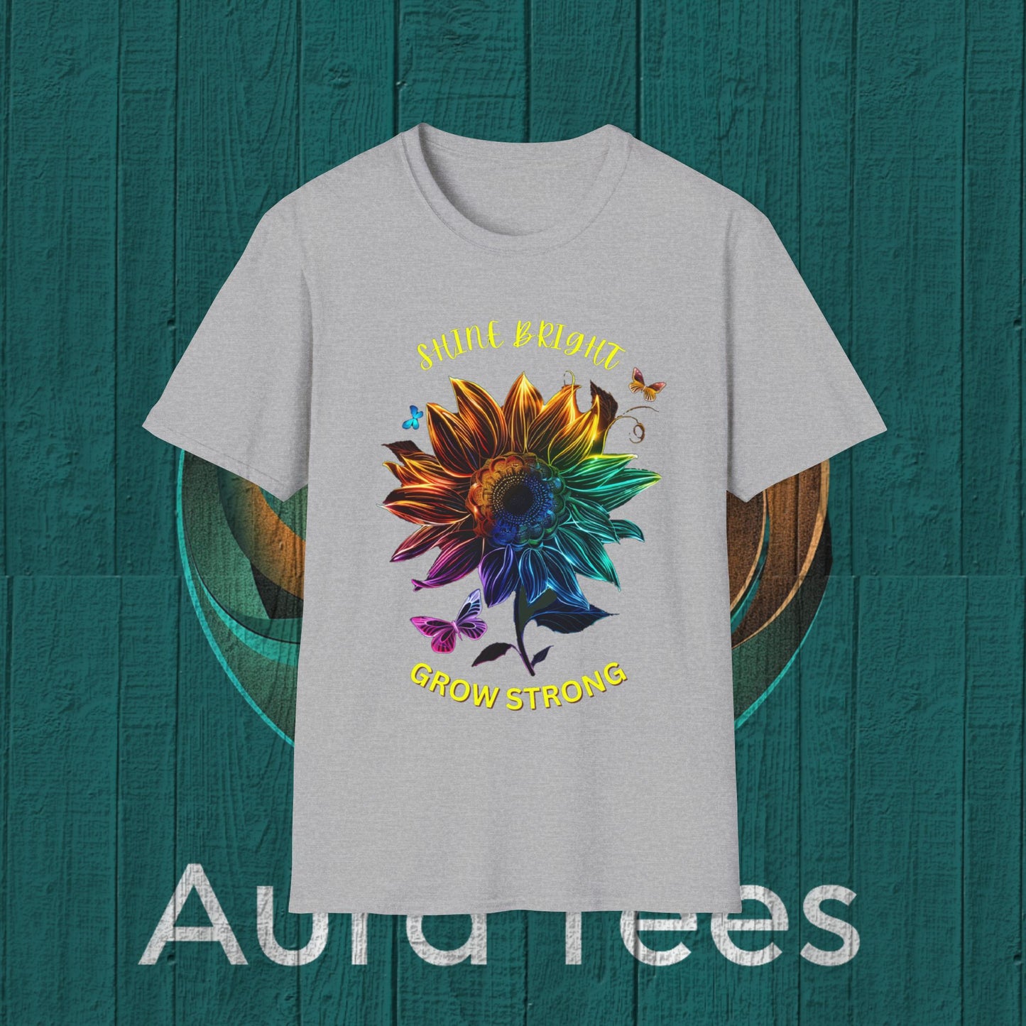 neon sunflower with caption tee