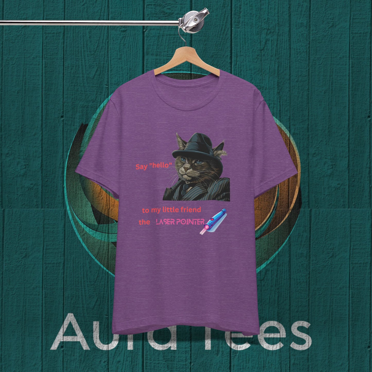 Laser pointer cat mafioso spoof tee