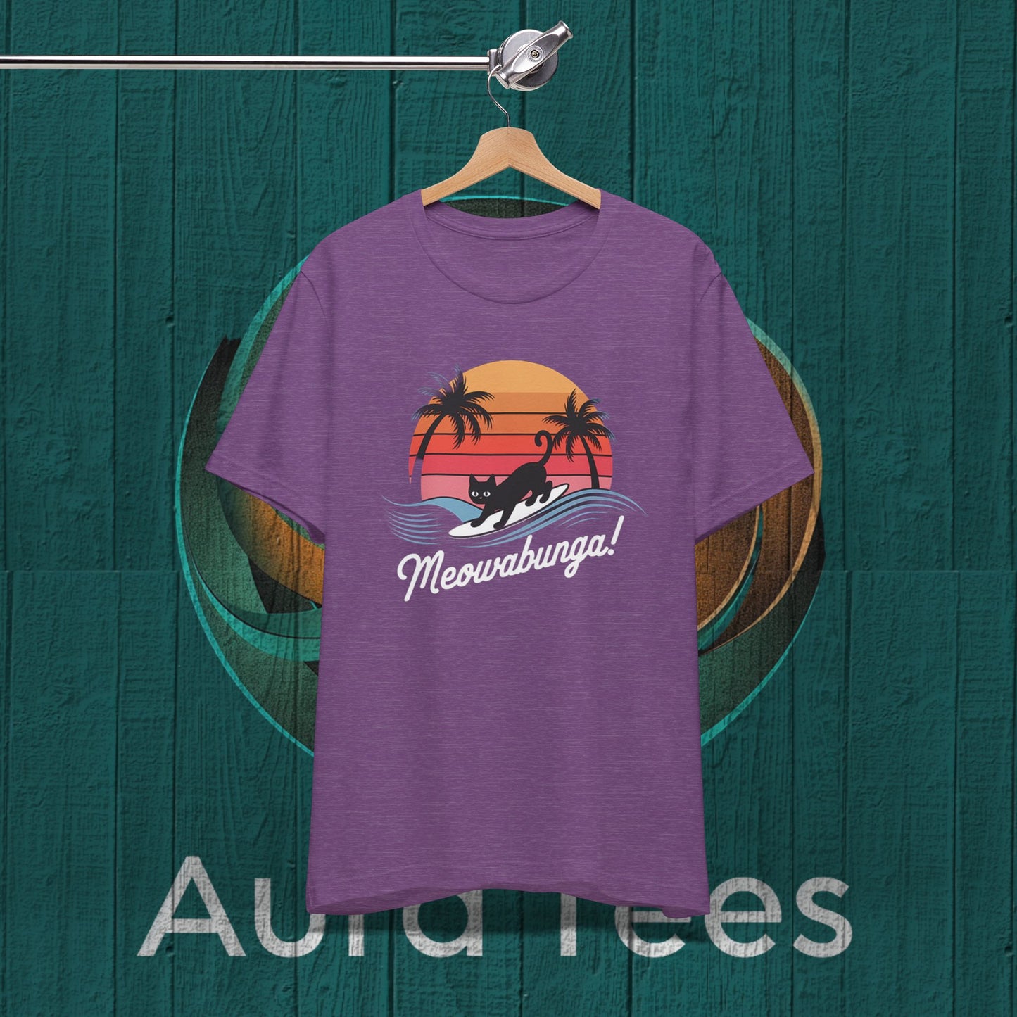 meowabunga Hawaiian cat tee