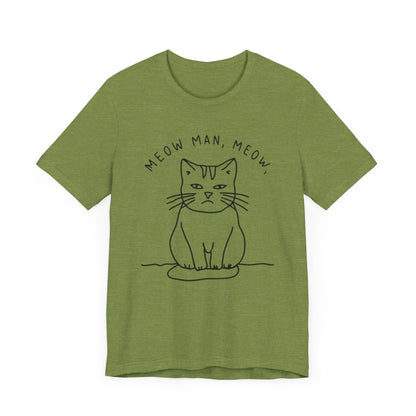 meow man cat spoof tee