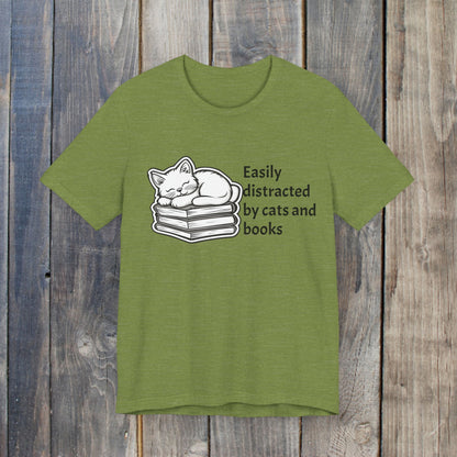 cats and books tee