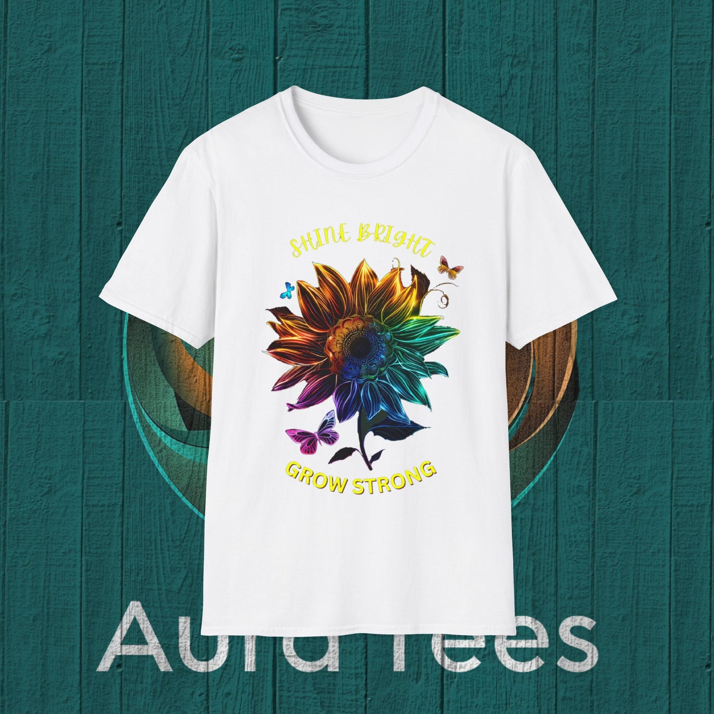 neon sunflower with caption tee