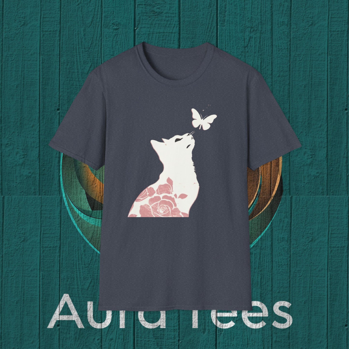 floral cat butterfly tee