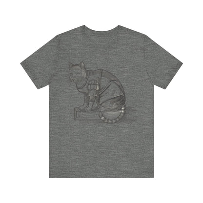 woodblock cut cat tee
