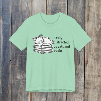 cats and books tee
