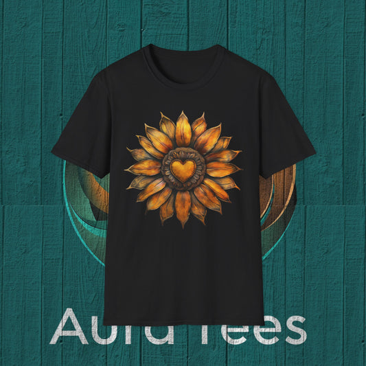 vintage heart sunflower tee