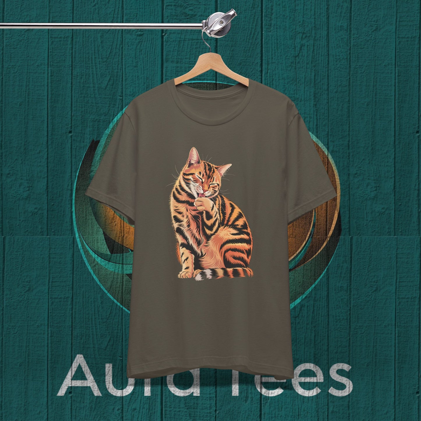 contented cat paw lick tee