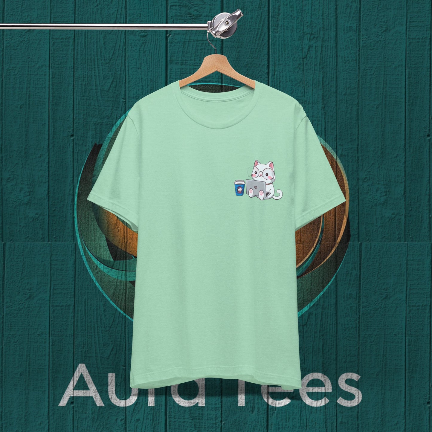 cat and laptop  tee
