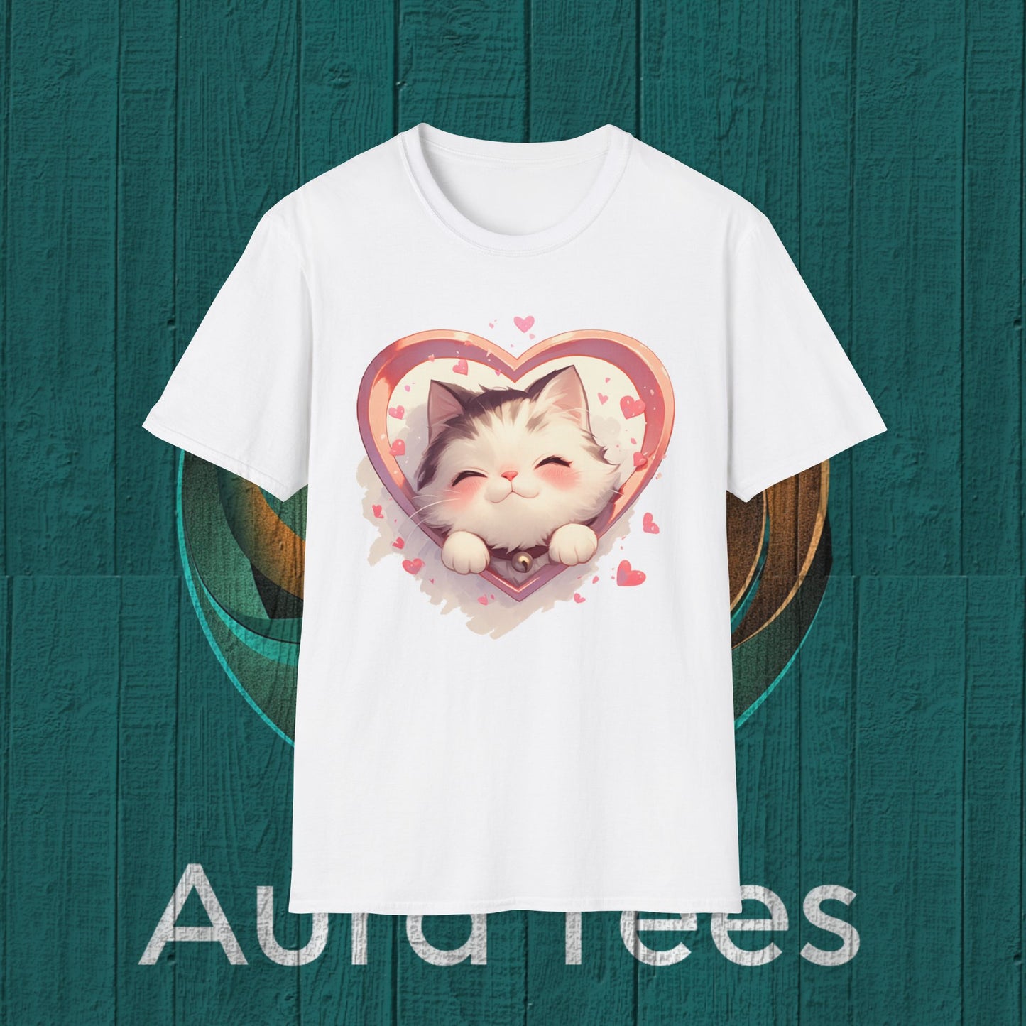 kawaii kitten heart tee