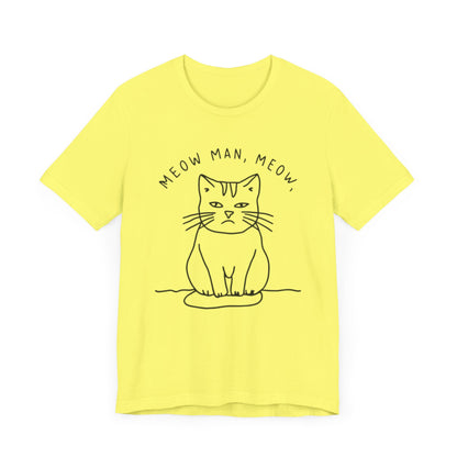 meow man cat spoof tee