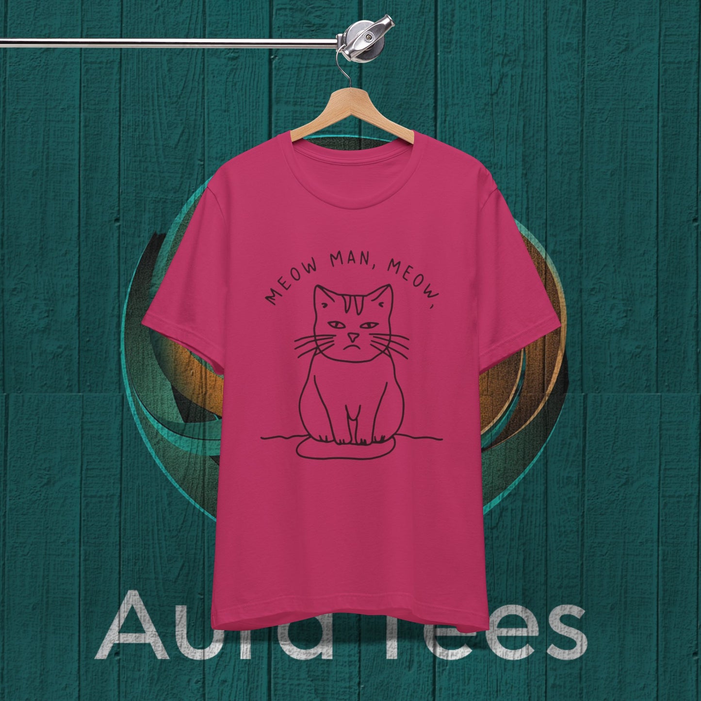 meow man cat spoof tee
